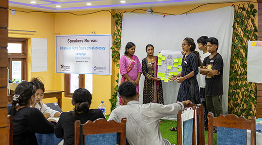 Nepali youth at advocacy training